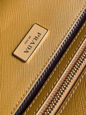 Prada 1BA274 Large Prada Galleria Saffiano leather bag Gold Brown - Default Title - View 9