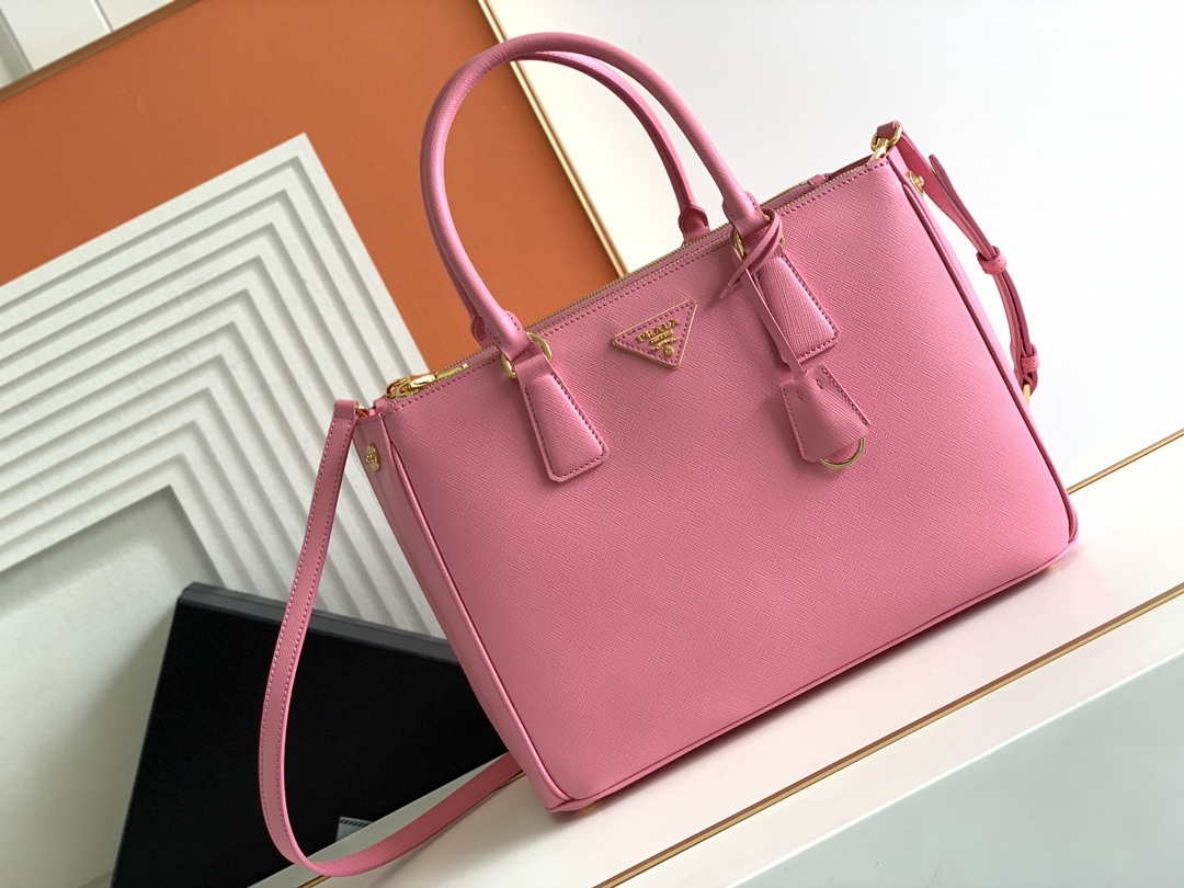 Prada 1BA274 Large Prada Galleria Saffiano leather bag Pink