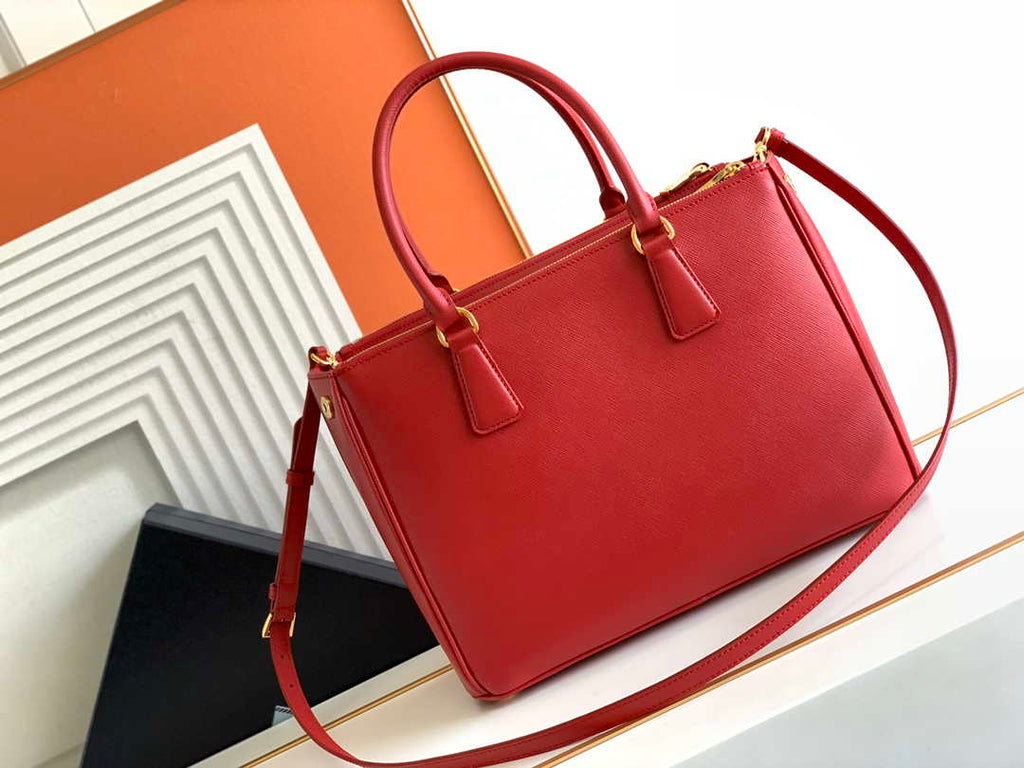 Prada 1BA274 Large Prada Galleria Saffiano leather bag Red