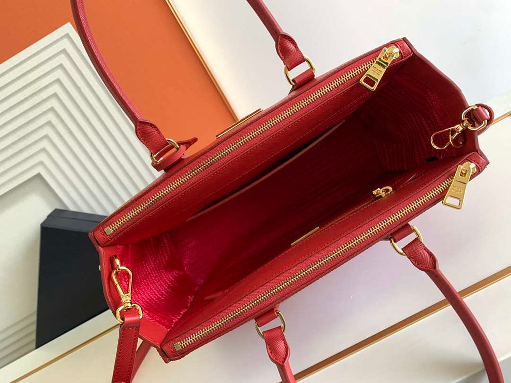 Prada 1BA274 Large Prada Galleria Saffiano leather bag Red