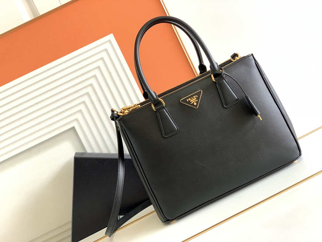 Prada 1BA274 Large Prada Galleria Saffiano leather bag Black - Default Title - View 1