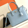 Prada 1BA274 Large Prada Galleria Saffiano leather bag Light Blue - Default Title - View 1