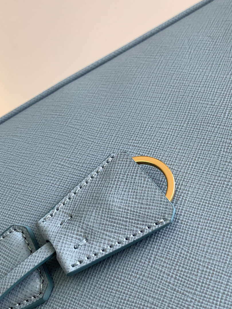 Prada 1BA274 Large Prada Galleria Saffiano leather bag Light Blue