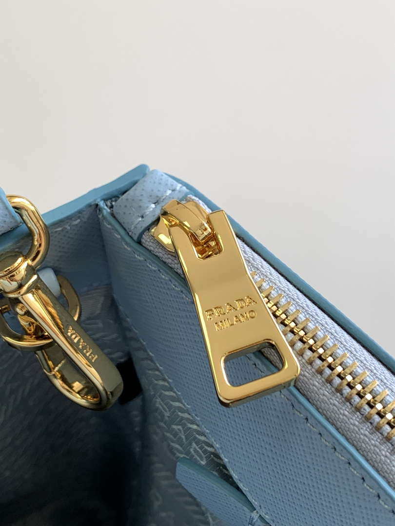 Prada 1BA274 Large Prada Galleria Saffiano leather bag Light Blue