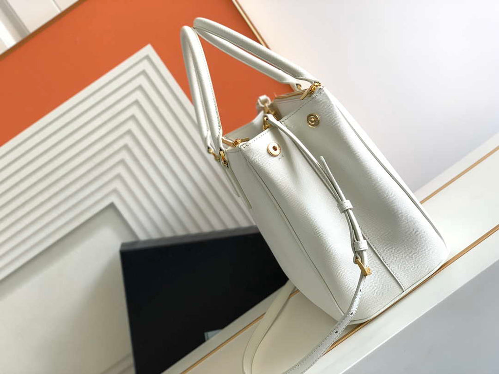 Prada 1BA274 Large Prada Galleria Saffiano leather bag White