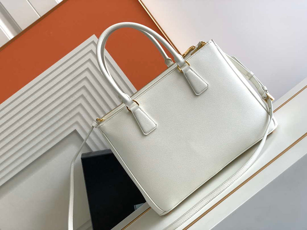 Prada 1BA274 Large Prada Galleria Saffiano leather bag White