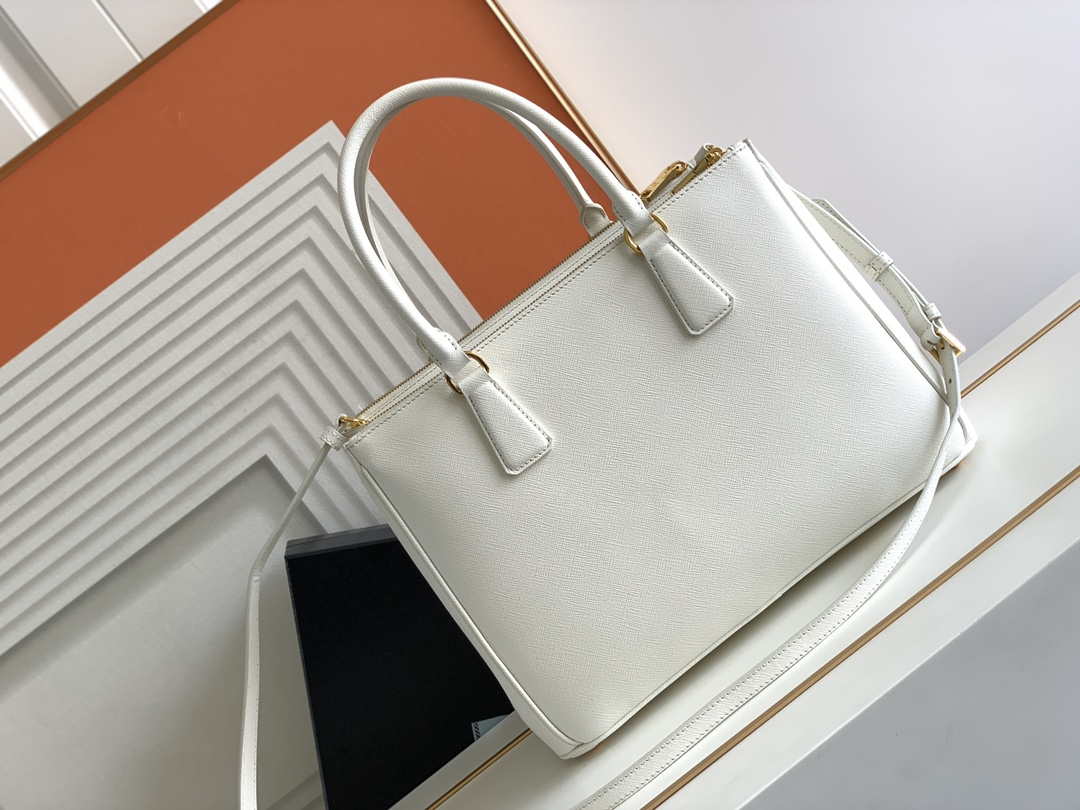 Prada 1BA274 Large Prada Galleria Saffiano leather bag White