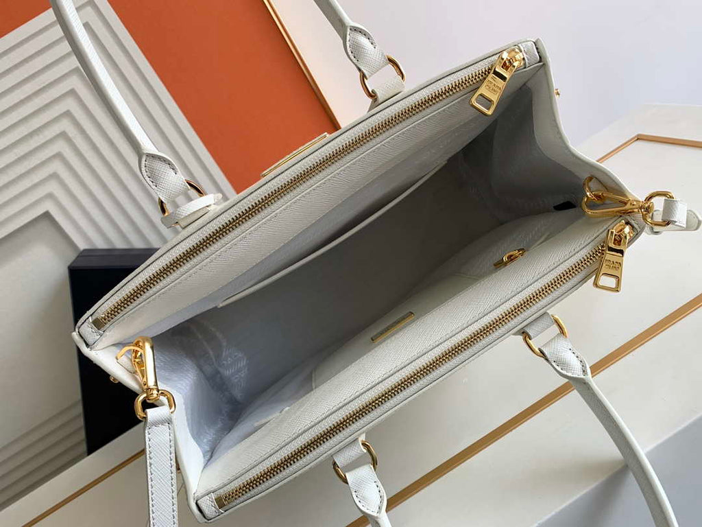 Prada 1BA274 Large Prada Galleria Saffiano leather bag White