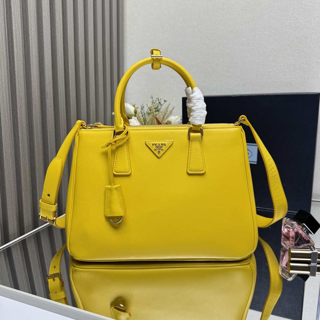 Prada 1BA274 Large Prada Smooth leather bag Yellow