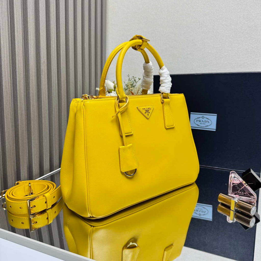 Prada 1BA274 Large Prada Smooth leather bag Yellow