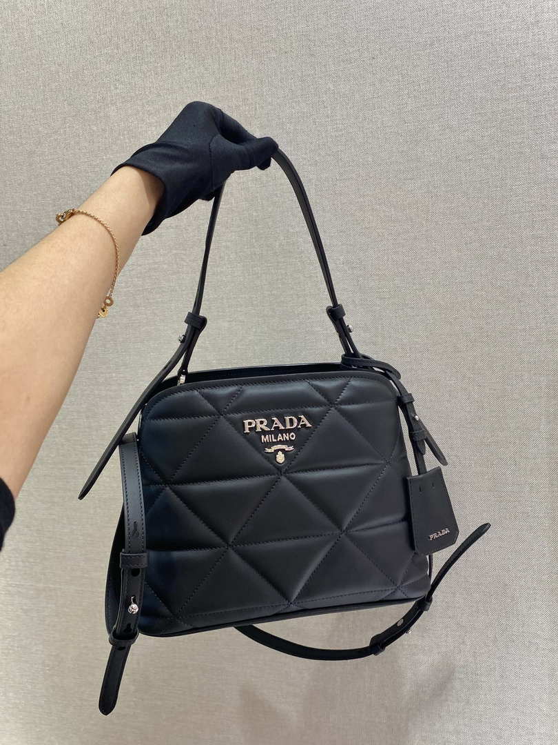 Prada 1BA311 Spectrum Small Leather Top Handle Bag Black - Default Title - View 1