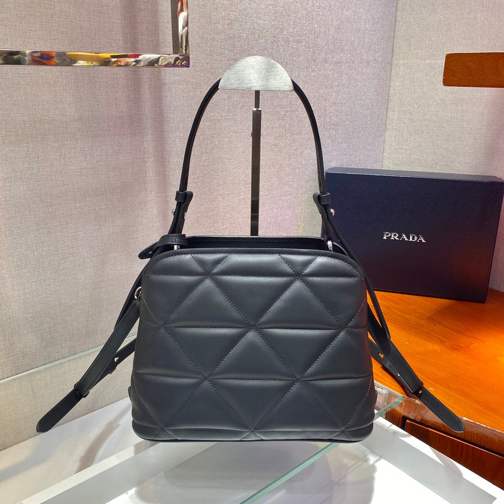 Prada 1BA311 Spectrum Small Leather Top Handle Bag Black