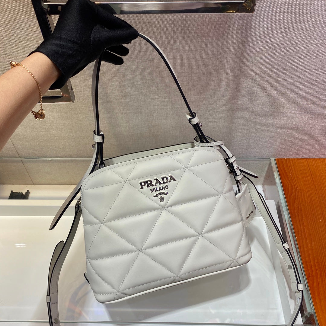 Prada 1BA311 Spectrum Small Leather Top Handle Bag White - Default Title - View 3