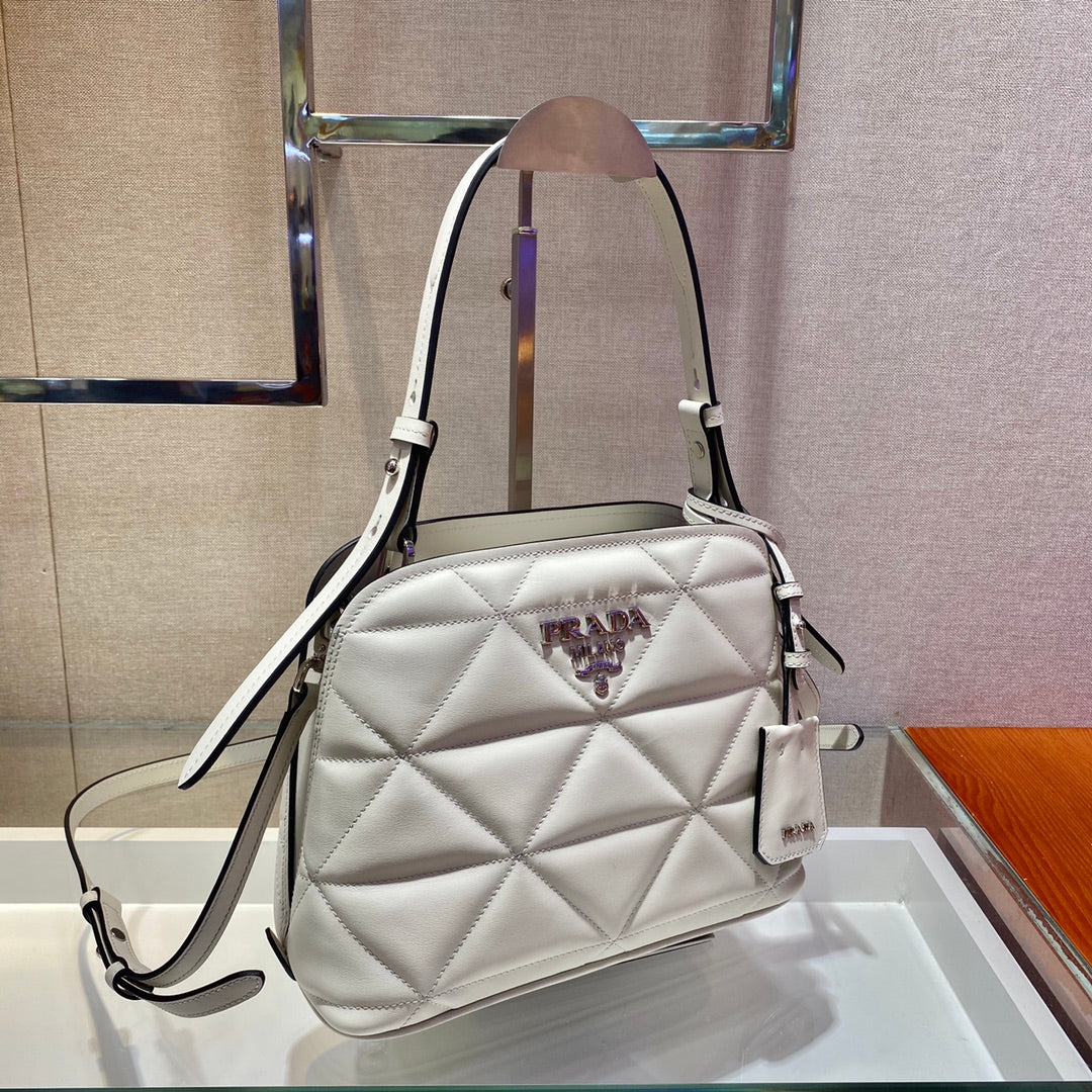 Prada 1BA311 Spectrum Small Leather Top Handle Bag White - Default Title - View 4