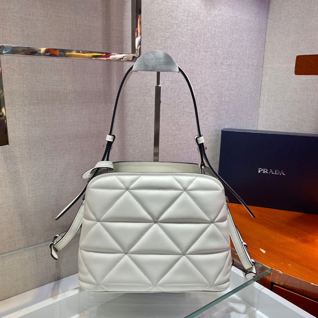 Prada 1BA311 Spectrum Small Leather Top Handle Bag White - Default Title - View 5