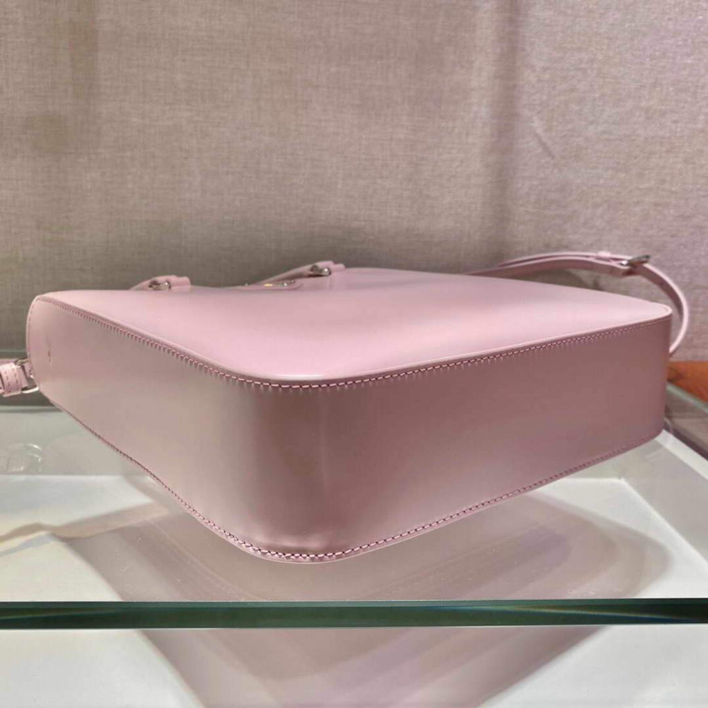 Prada 1BA330 Brushed Leather Tote Bag Pink