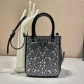 Prada 1BA331 Small satin tote bag with crystals Black - Default Title - View 1
