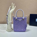 Prada 1BA331 Small satin tote bag with crystals Purple - Default Title - View 1