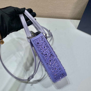 Prada 1BA331 Small satin tote bag with crystals Purple - Default Title - View 6