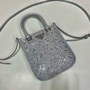 Prada 1BA331 Small satin tote bag with crystals White - Default Title - View 3