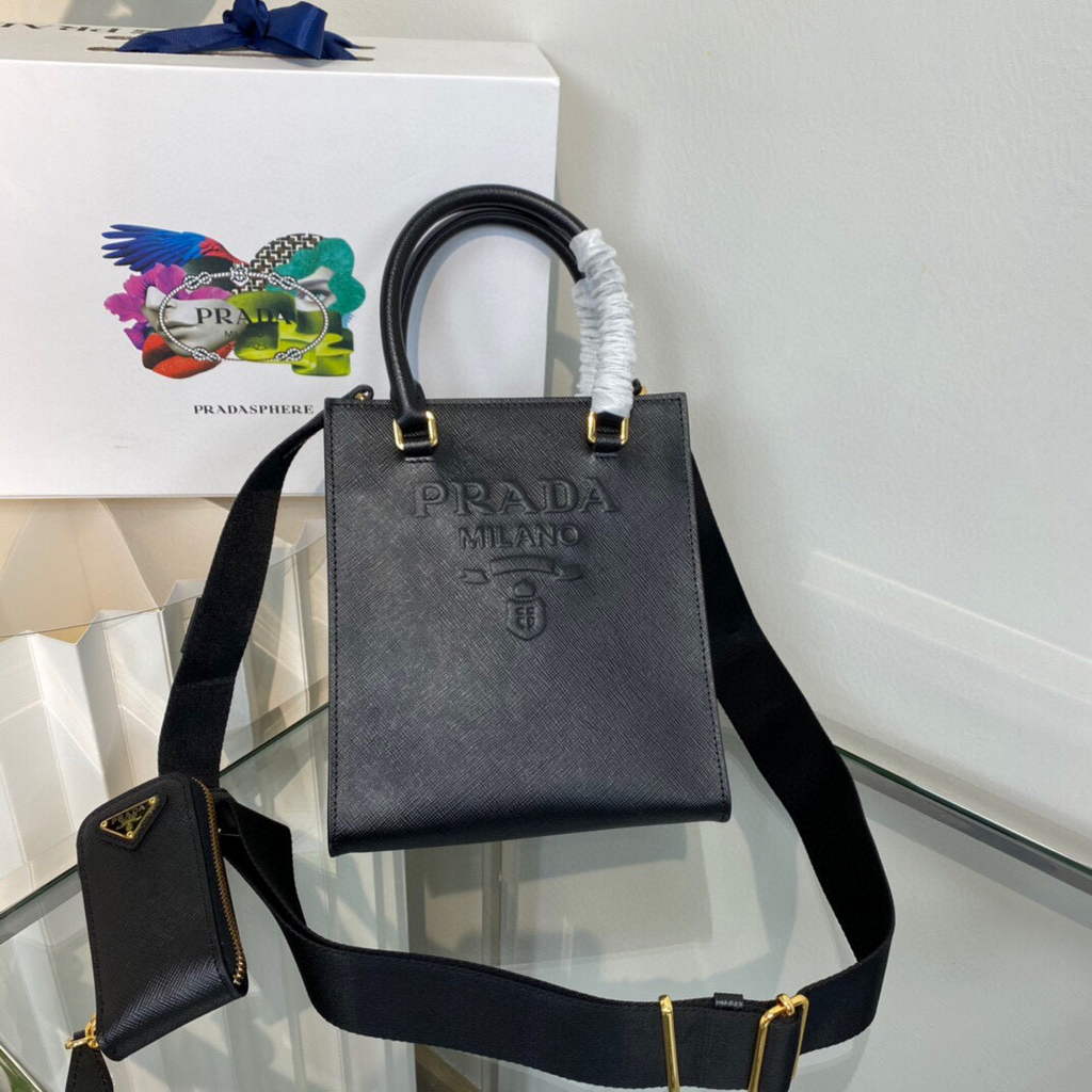 Prada 1BA333 Small Saffiano leather handbag Black