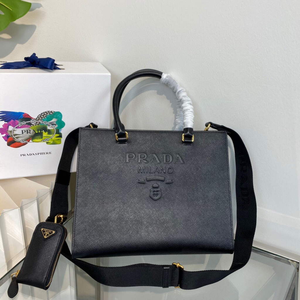 Prada 1BA337 Medium Saffiano leather handbag Black