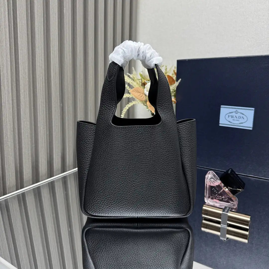 Prada 1BA349 Mini leather handbag Black Silver