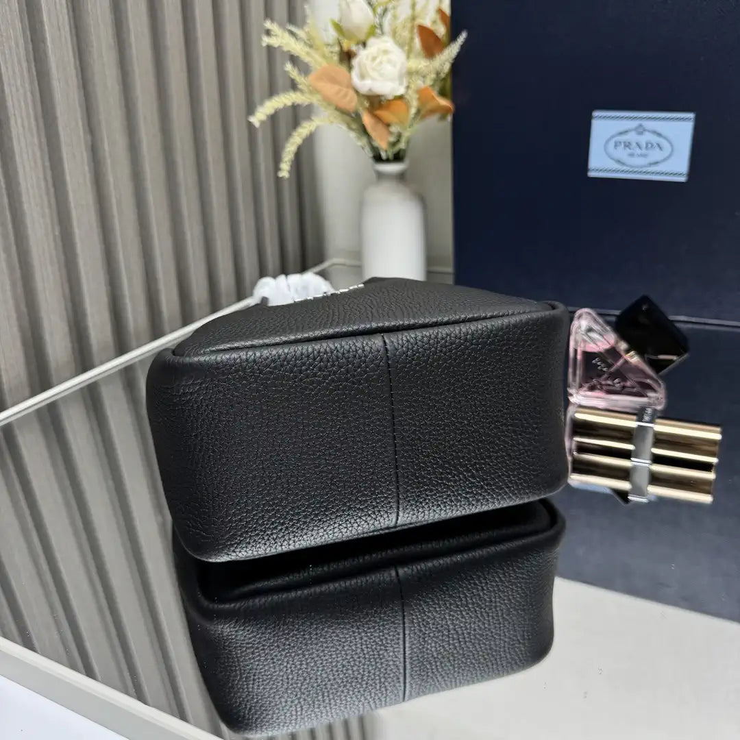 Prada 1BA349 Mini leather handbag Black Silver