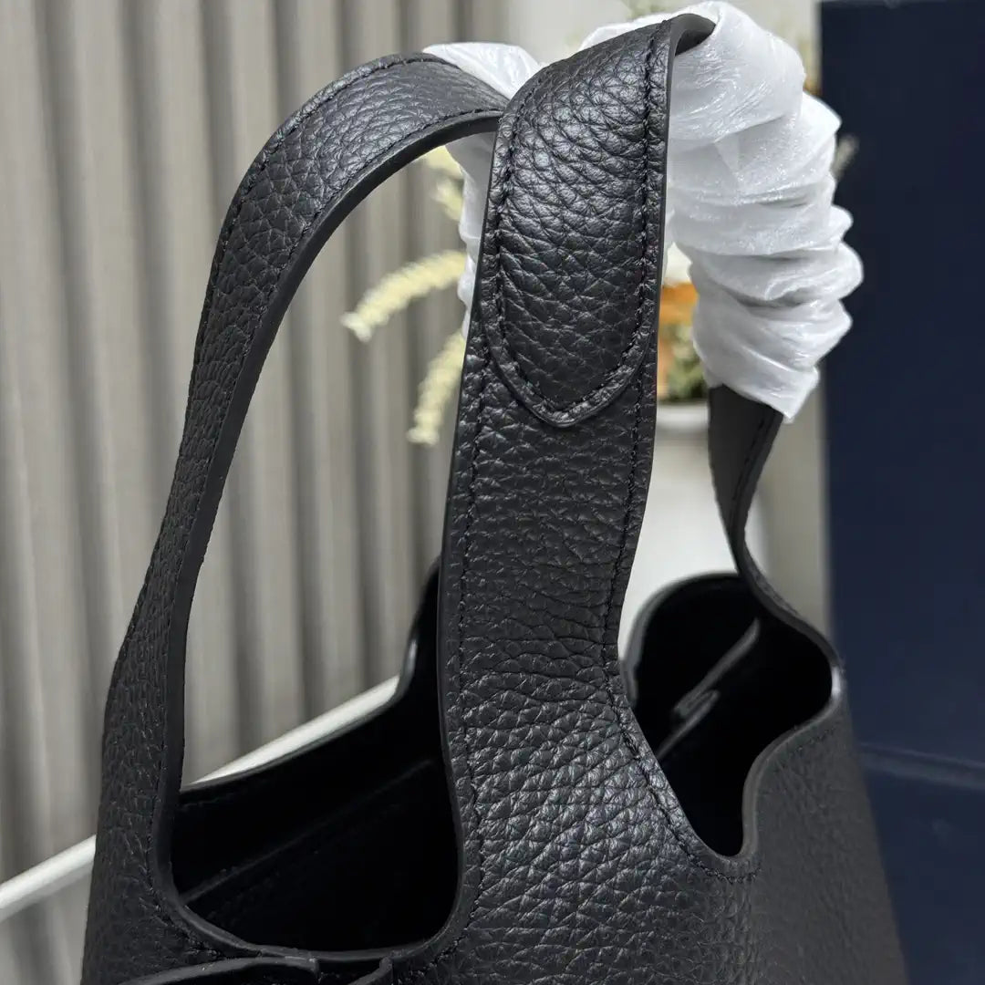 Prada 1BA349 Mini leather handbag Black Silver