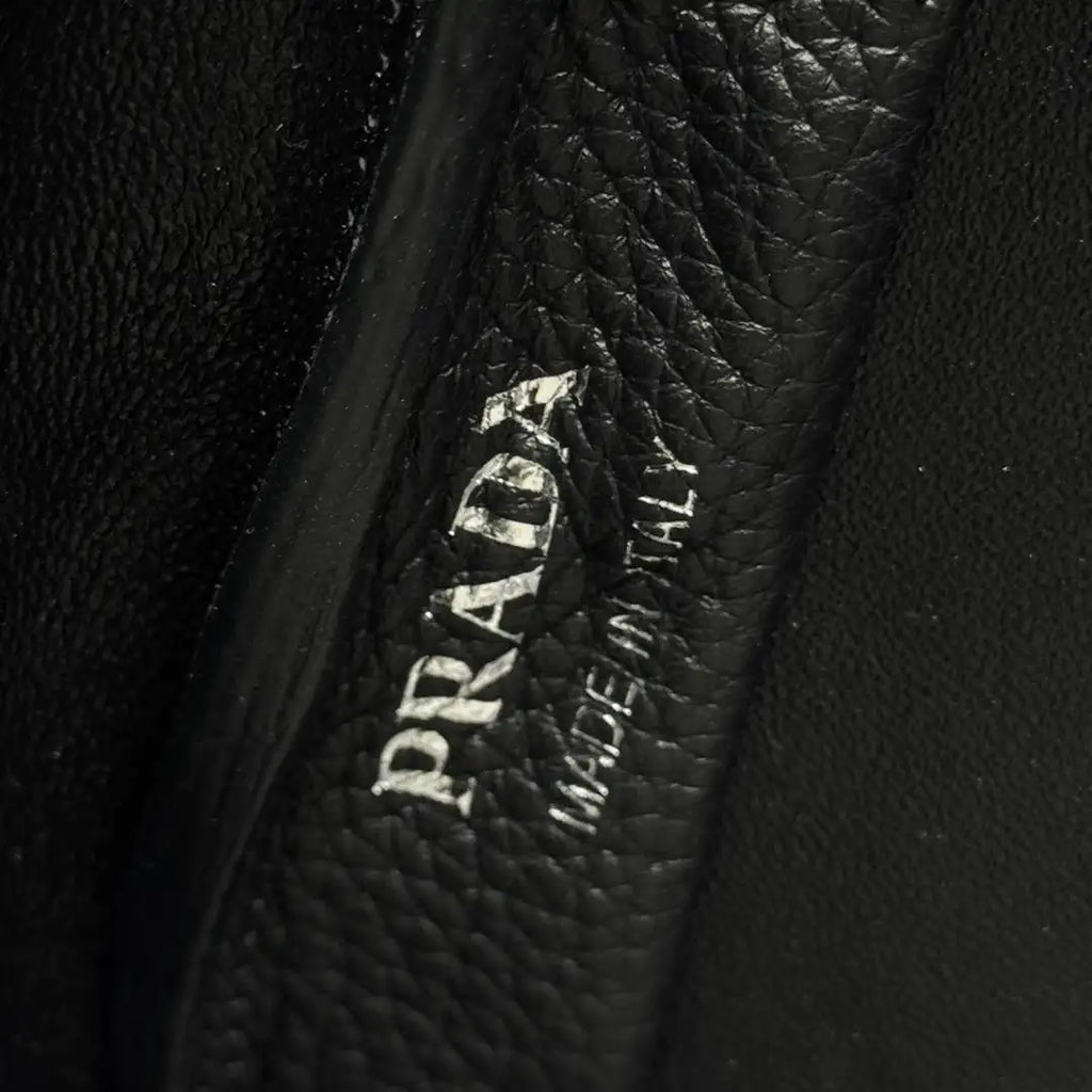 Prada 1BA349 Mini leather handbag Black Silver
