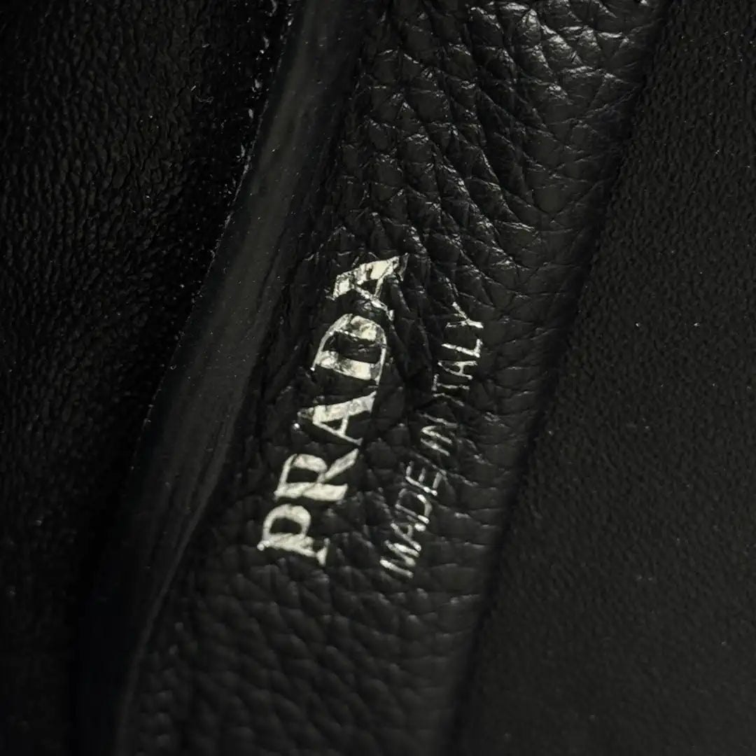 Prada 1BA349 Mini leather handbag Black Silver