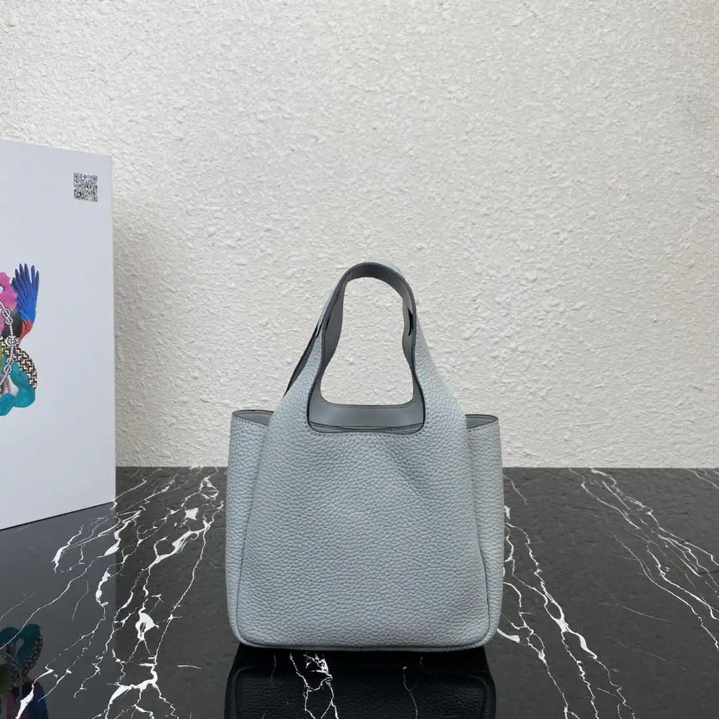 Prada 1BA349 Mini leather handbag Gray Blue Silver