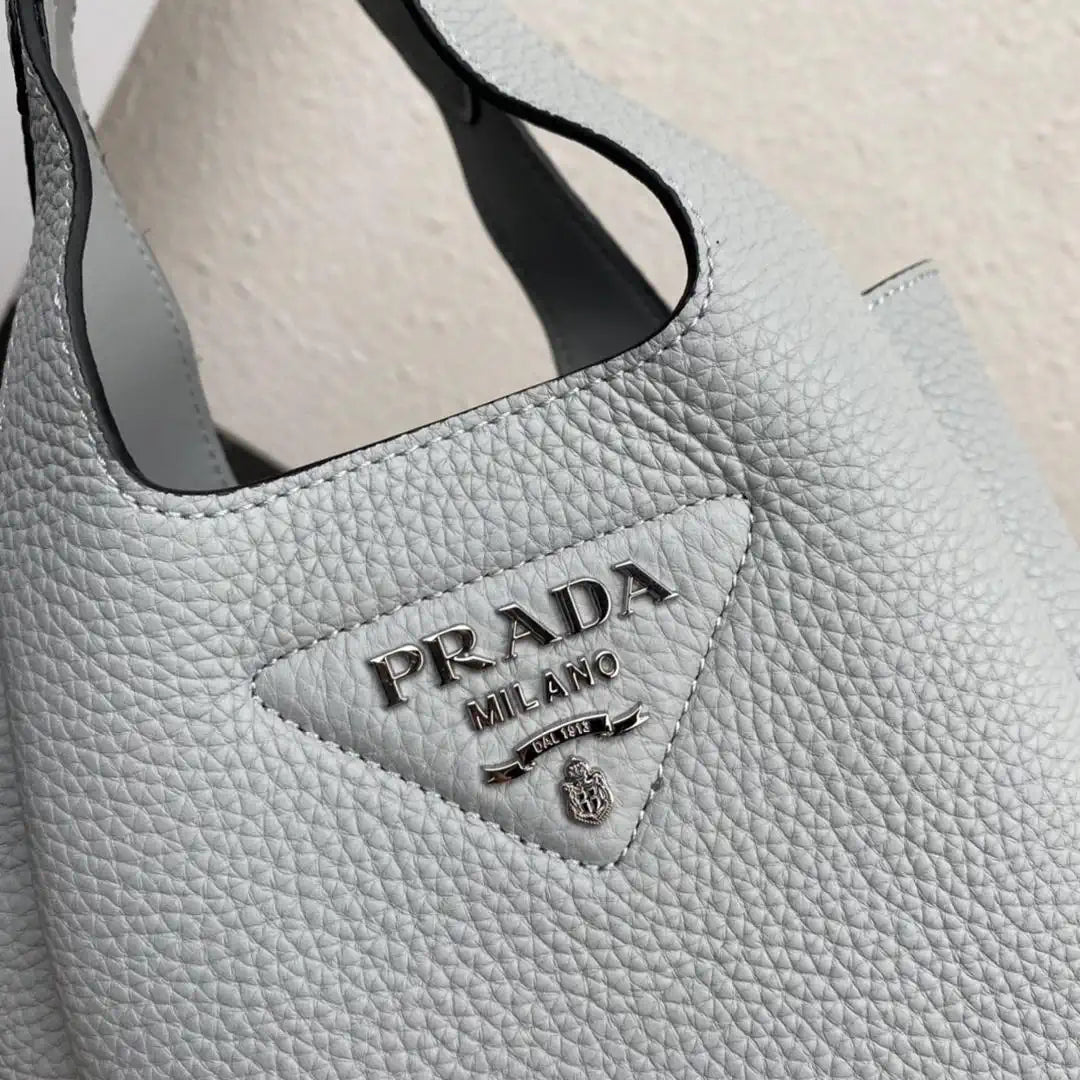 Prada 1BA349 Mini leather handbag Gray Blue Silver