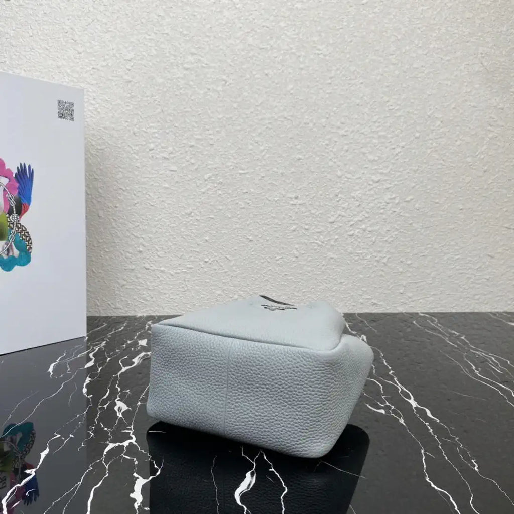 Prada 1BA349 Mini leather handbag Gray Blue Silver