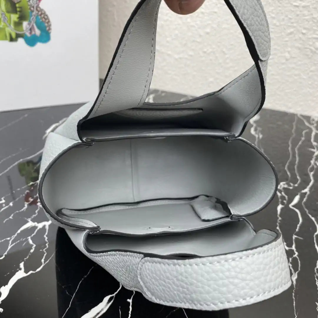 Prada 1BA349 Mini leather handbag Gray Blue Silver