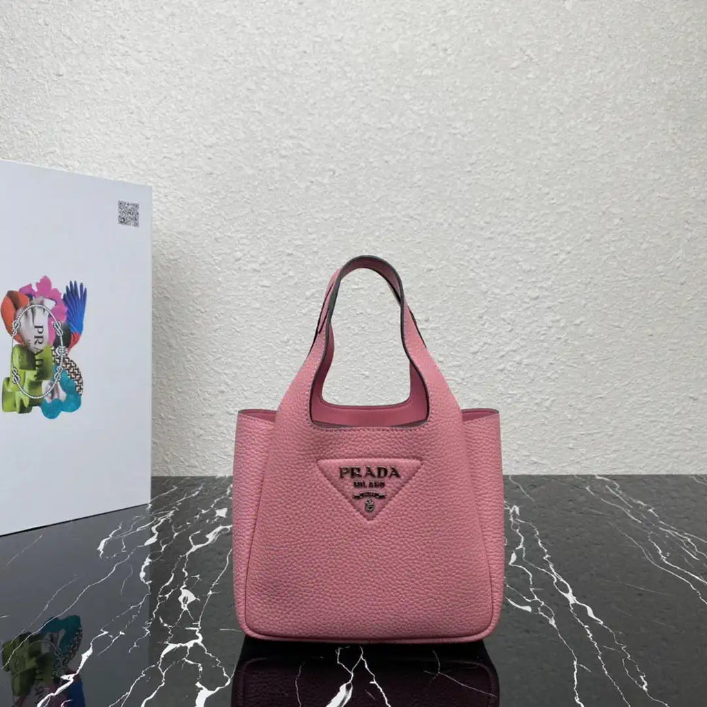 Prada 1BA349 Mini leather handbag Pink Silver