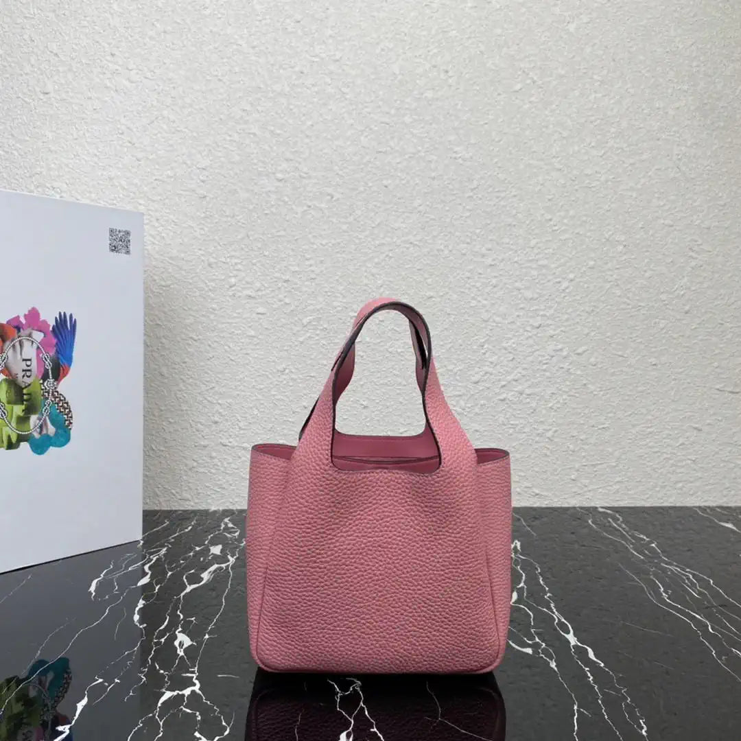 Prada 1BA349 Mini leather handbag Pink Silver