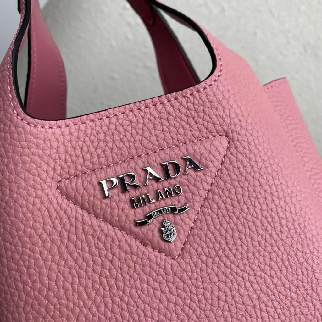 Prada 1BA349 Mini leather handbag Pink Silver