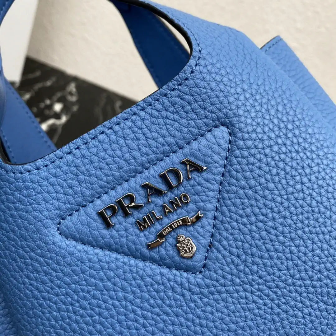 Prada 1BA349 Mini leather handbag Blue Silver