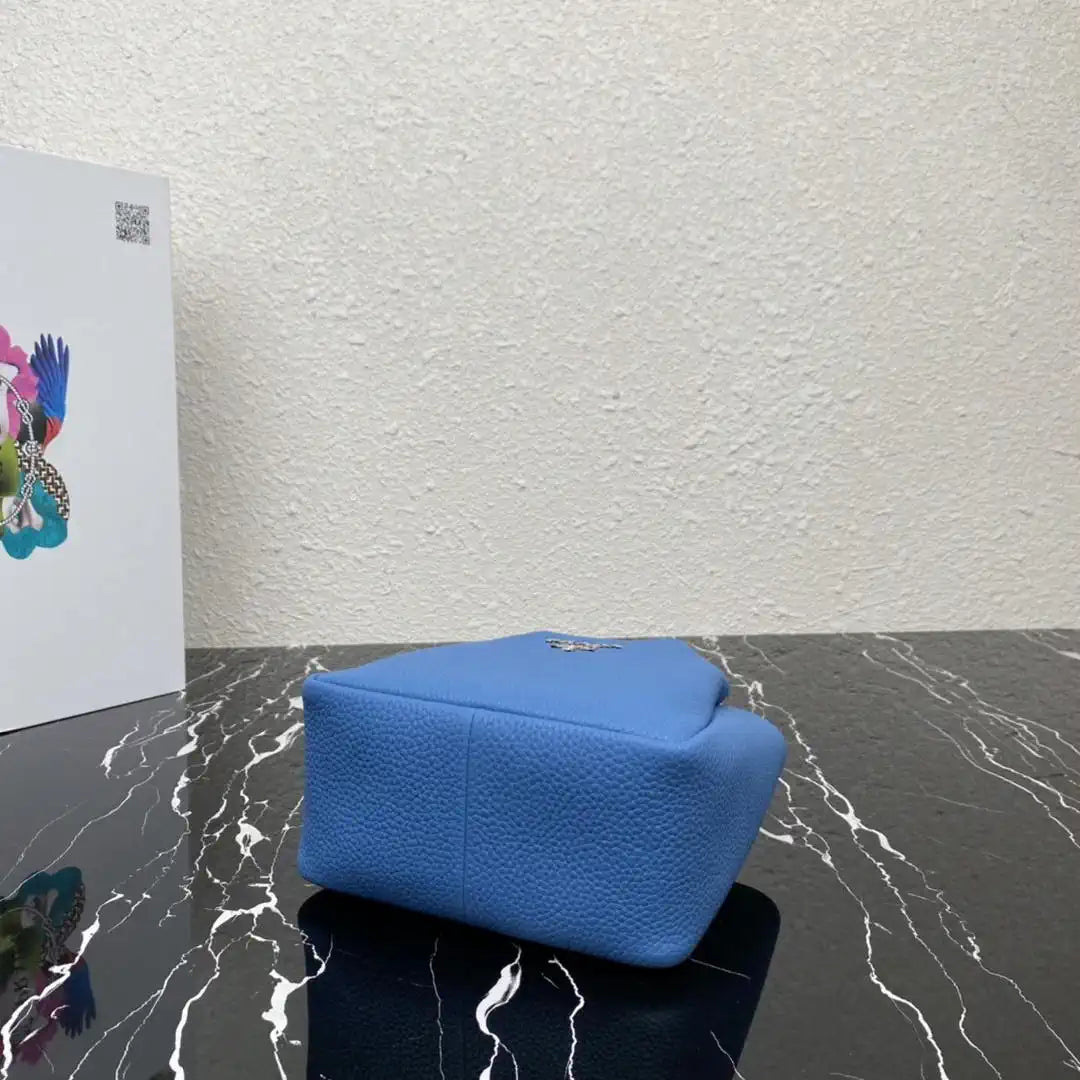Prada 1BA349 Mini leather handbag Blue Silver