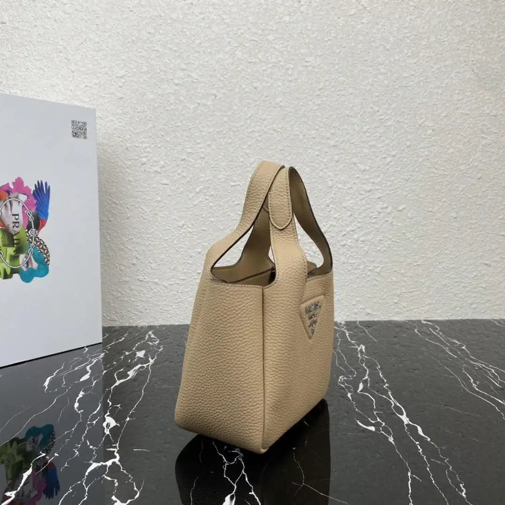 Prada 1BA349 Mini leather handbag Apricot Silver