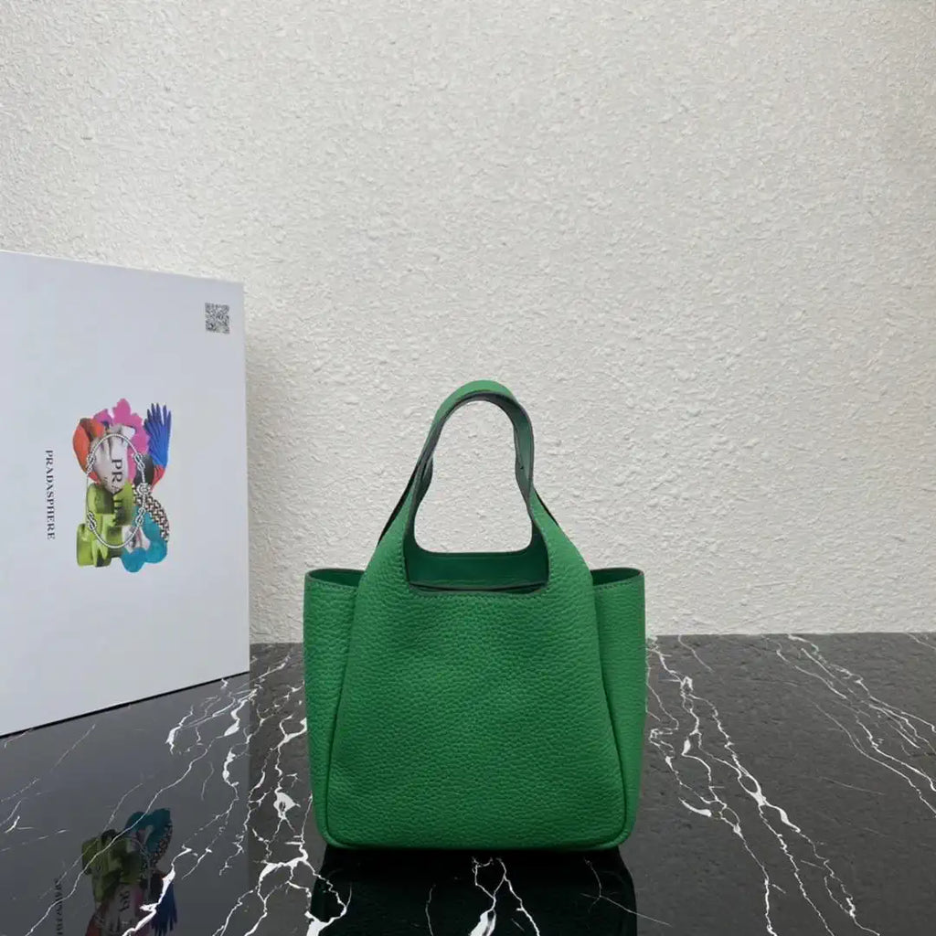 Prada 1BA349 Mini leather handbag Green Silver
