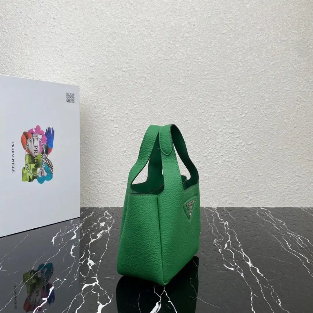 Prada 1BA349 Mini leather handbag Green Silver