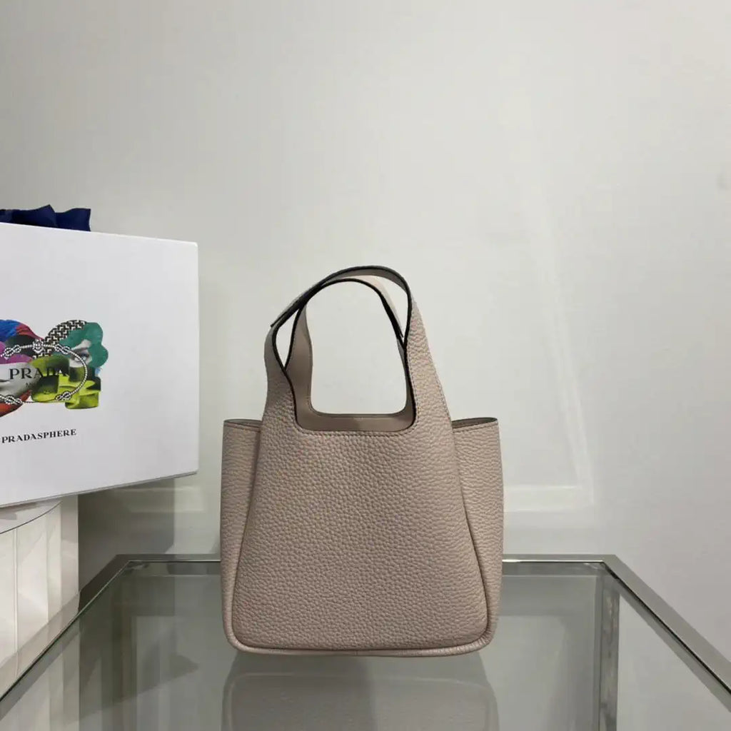 Prada 1BA349 Mini leather handbag Nude Silver