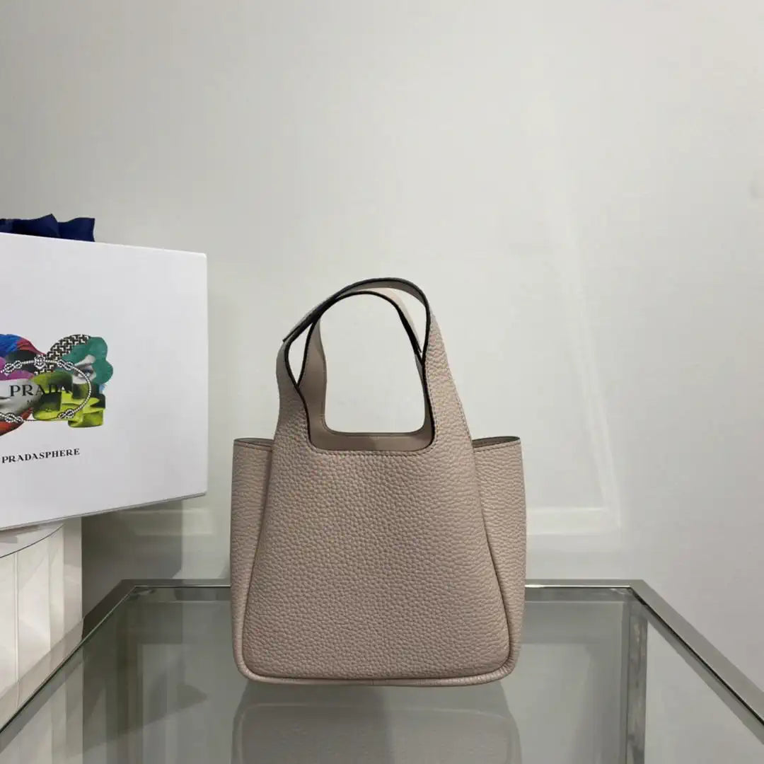 Prada 1BA349 Mini leather handbag Nude Silver