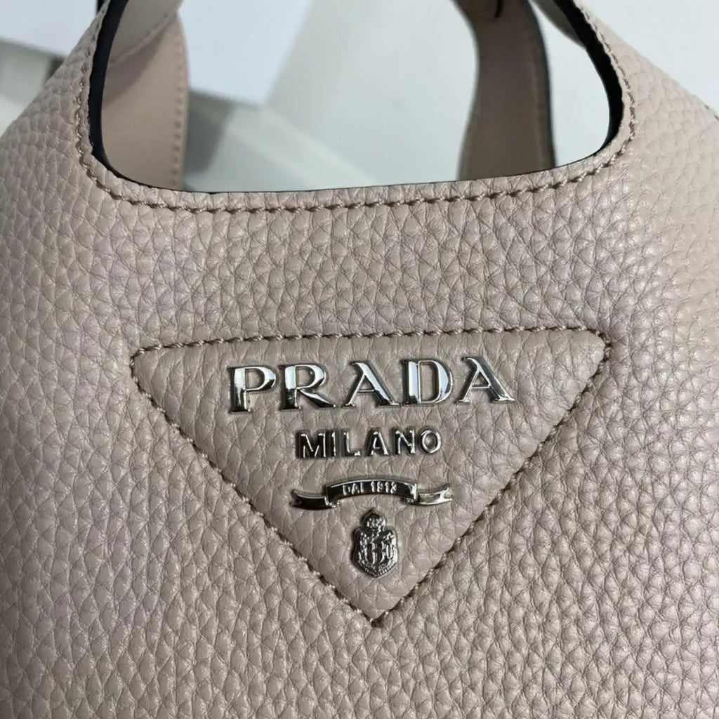 Prada 1BA349 Mini leather handbag Nude Silver