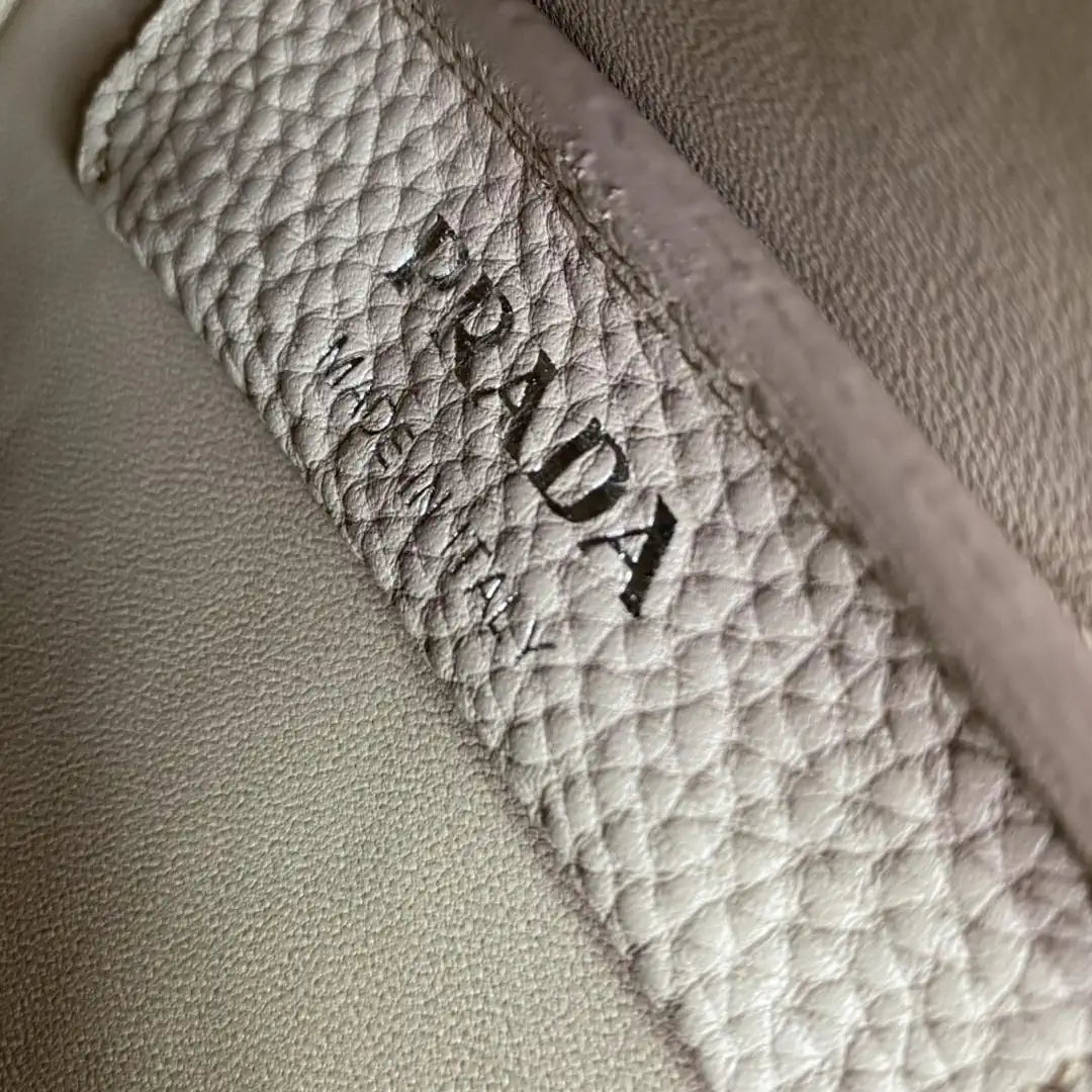 Prada 1BA349 Mini leather handbag Nude Silver