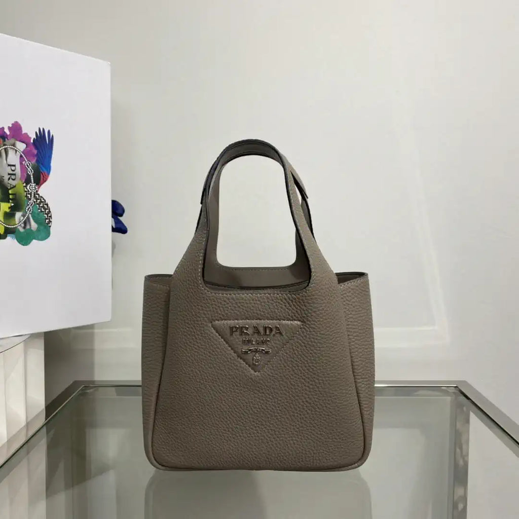 Prada 1BA349 Mini leather handbag Gray Silver