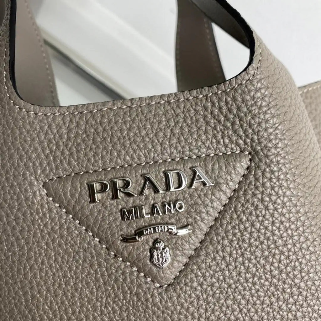 Prada 1BA349 Mini leather handbag Gray Silver