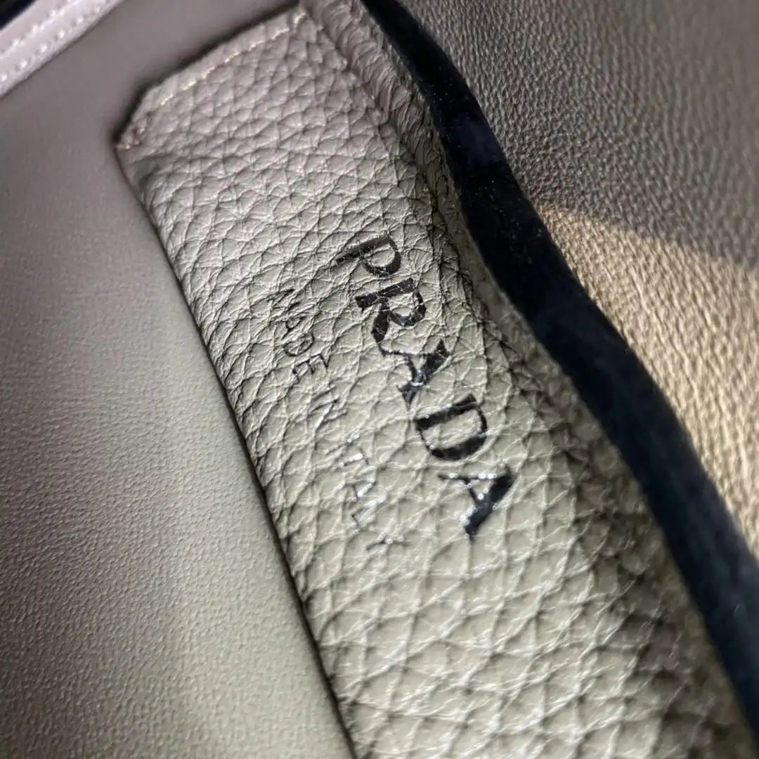 Prada 1BA349 Mini leather handbag Gray Silver
